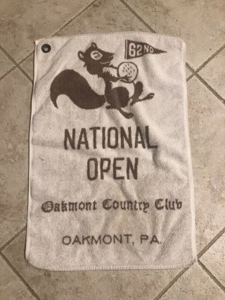 1962 US Open OAKMONT Country Club golf bag Towel NICKLAUS v PALMER Rare Vintage 2