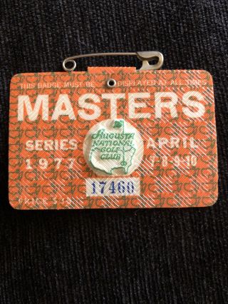 1977 Masters Badge Ticket Winner: Tom Watson Golf Augusta National