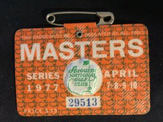 1977 Masters Badge Ticket Winner: Tom Watson Golf Augusta National
