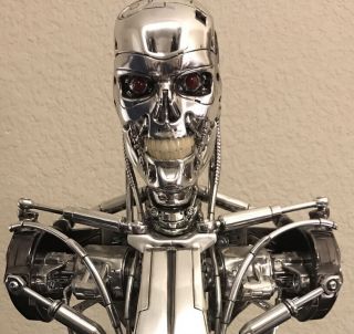All Chrome Prototype Ooak Chronicle Terminator Genisys Endoskeleton 1:2 Bust
