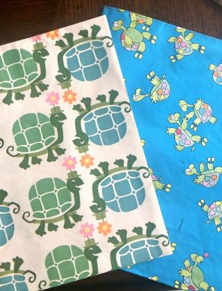 Vintage Turtle Gift Wrapping Paper 3 Full Sheets Ephemera