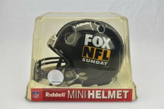 Jimmy Johnson Autographed Mini - Helmet Fox Nfl Sunday Riddell