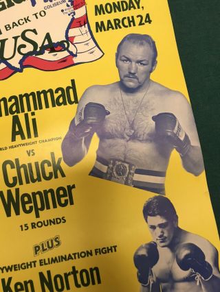 1975 Muhammad Ali Vs Chuck Wepner Boxing Fight Poster 3