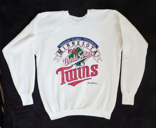 Vintage Minnesota Twins 1987 World Series Sweatshirt Size Xl Blyleven