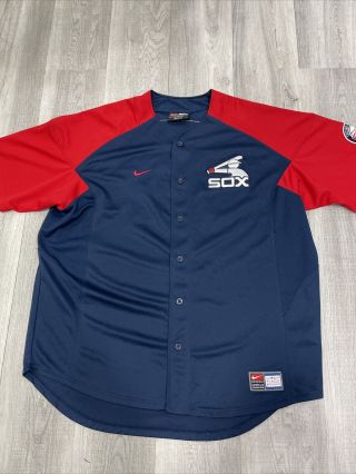 Authentic Nike Mlb Carlton Fisk 72 Chicago White Sox Baseball Jersey Mens 2xl