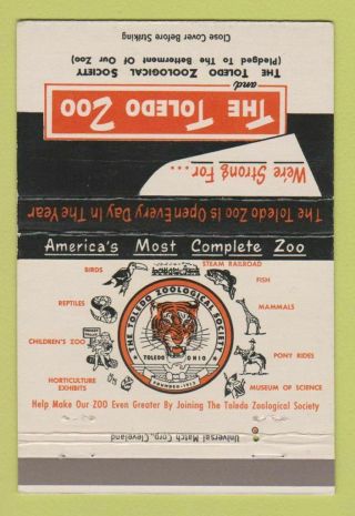 Matchbook Cover - The Toledo Zoo Oh 40 Strike
