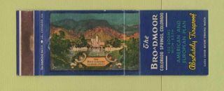 Matchbook Cover - The Broadmoor Colorado Springs Maxfield Parrish