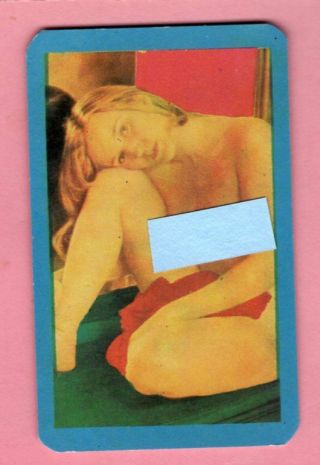1 Single Swap Playing Card Pin Up 8 Sexy Young Girl Vintage Maybe Made In India