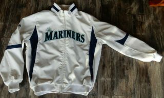Seattle Mariners Majestic Therma Base Jacket Pro Team Edition White Size L - Euc