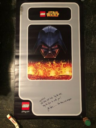 Rare Lego Star Wars 39 " X 69 " Nyc Toy Fair Banner Signed - Near