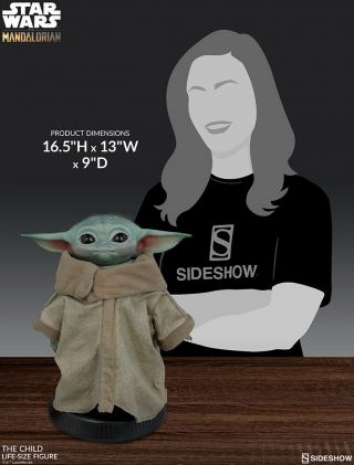 Sideshow The Child Life Size Figure Star Wars The Mandalorian Baby Yoda In Hand