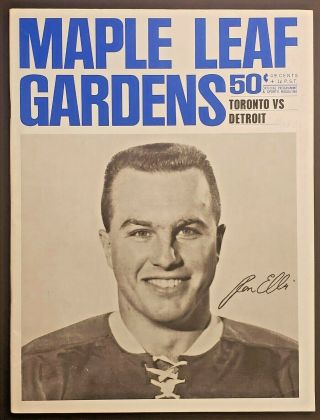 1965 Maple Leaf Gardens Program Toronto Leafs Vs Detroit Red Wings Nhl Hockey