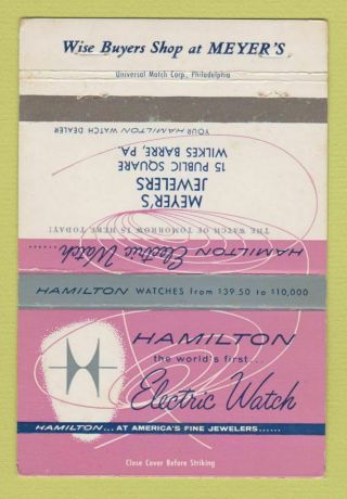 Matchbook Cover - Hamilton Watches Meyer 