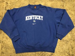Vintage Nike University Of Kentucky Wildcats Embroidered Swoosh Sweatshirt Sz Xl