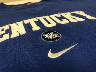 Vintage Nike University Of Kentucky Wildcats Embroidered Swoosh Sweatshirt Sz XL 2