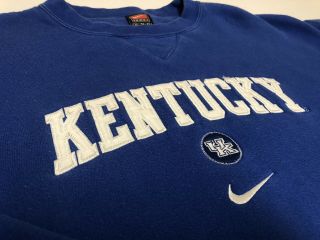 Vintage Nike University Of Kentucky Wildcats Embroidered Swoosh Sweatshirt Sz XL 3