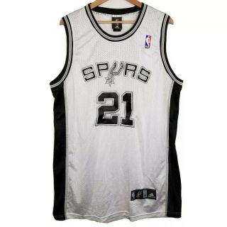 Adidas Tim Duncan San Antonio Spurs White Jersey 21 Size 56