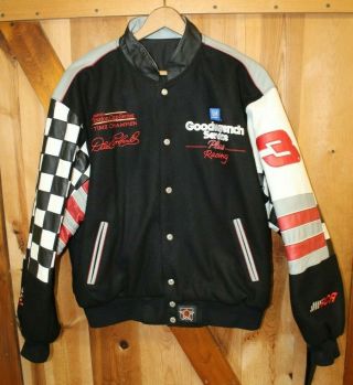 Dale Earnhardt Sr Jeff Hamilton Chase Reversible Leather Wool Jacket Sz L