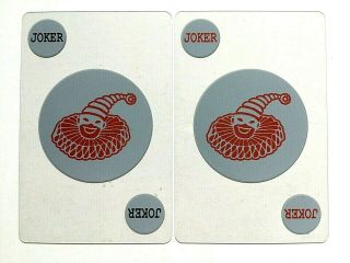 2 See Through Red Clown With Wide Collar Jokers Single Swap Playing Cards