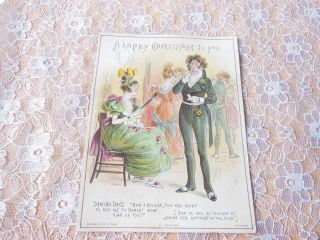 Victorian Christmas Card/comical Dance Scene/raphael Tuck
