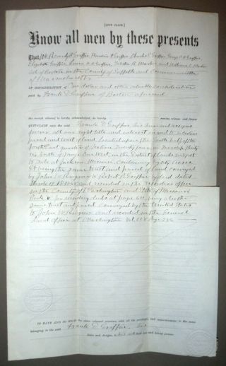 1882 Antique Land Deed For 80 Acres In Jackson Missouri,  For $1