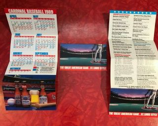 1989 St.  Louis Cardinals Foldout Pocket Schedule