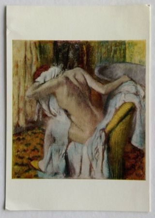 Edgar Degas After The Bath Woman Drying Herself Postcard (p322)