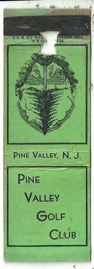 1840s Matchbook Cover,  Pine Valley Golf Club,  Pine Valley,  N.  J.