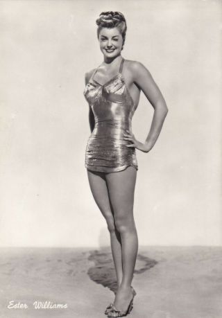 Esther Williams - Hollywood Movie Star Pin - Up/cheesecake 1950s Fan Postcard