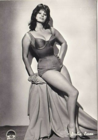 Sophia Loren - Hollywood Movie Star Pin - Up/cheesecake 1950s Fan Postcard
