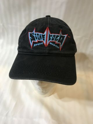 Vintage 90’s Stone Cold Steve Austin Wwf Snapback Hat Cap Black Wwe