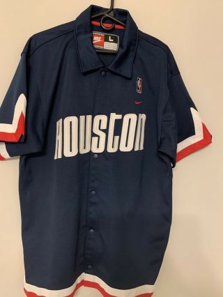 Vintage Vtg 90’s Nike Houston Rockets Warm Up Jersey Shooting Shirt Nba Size L