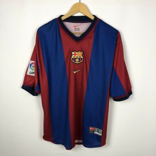 Vintage Fc Barcelona 1998 1999 Home Football Shirt Nike Soccer Jersey Size L
