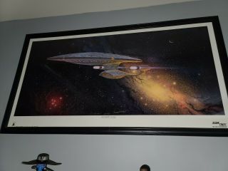 Star Trek Tng - Ready Room Lithograph Print Signed By Probert And Sternbach Rare