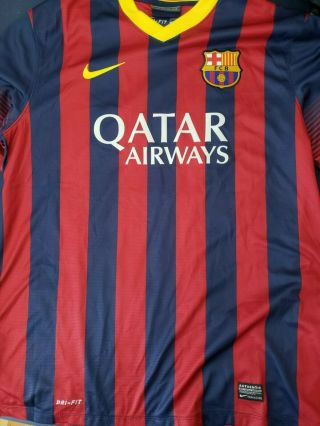 Fc Barcelona 2014 - 2015 Home Jersey Football Shirt Large Authentic