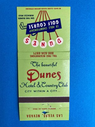 Matchbook Cover: The Dunes Hotel & Country Club - Las Vegas,  Nv
