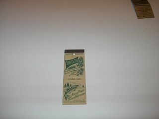Kriss Pines Trout Hatchery Matchbook Cover Lehighton Pa.  Fishing