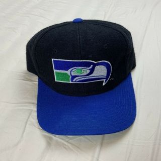 Vintage Seattle Seahawks Starter Snapback Hat Cap Wool Plain Logo Nfl 90s