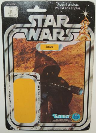 Ultra Rare Star Wars Vinyl Cape Jawa 1977 Kenner Bilingual Canadian Cardback
