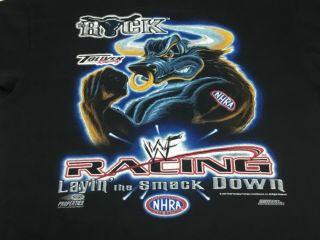 Vintage 2000 Wwf The Rock Wrestling Racing T - Shirt Size Medium P1