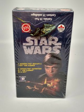Rare Star Wars 1995 Canada Games Pogs Full Box (24 Packs) - Factory