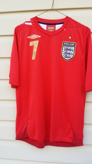 Umbro England Soccer Football Futbol Shirt Jersey David Beckham No 7 Size M