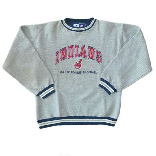 Vintage Cleveland Indians Baseball Chief Wahoo Pullover Sweatshirt Men’s Large