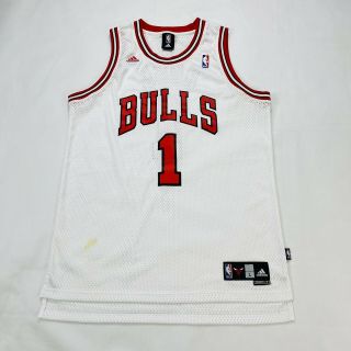 Adidas Derrick Rose 1 Chicago Bulls Nba Basketball Jersey White,  Size :large
