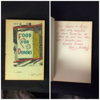 1971 Food For Demons E.  Everett Evans Memorial Sci - Fi Vf Signed Forest J Ackerman