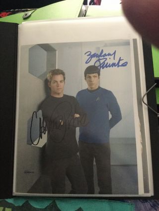 Star Trek Hand Signed Autograph From Chris Pine And Zachary Quinto