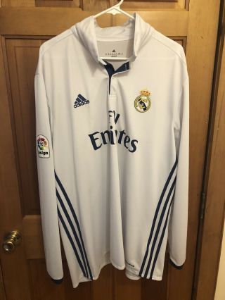 Adidas Real Madrid Long Sleeve Jersey Xxl With La Liga Patch