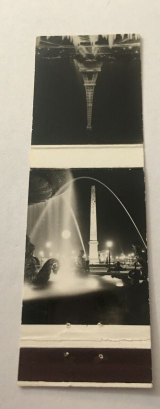 Vintage Matchbook Cover Matchcover Eiffel Tower & L’obelisque La Concorde France