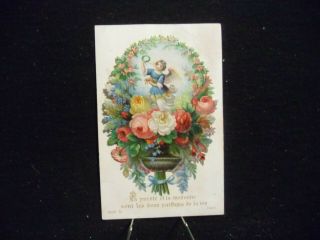 Victorian Scrap 3899 - Hidden Message - Floral With Nymph