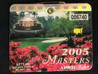 2005 Masters Badge Ticket Winner: Tiger Woods Golf Augusta National